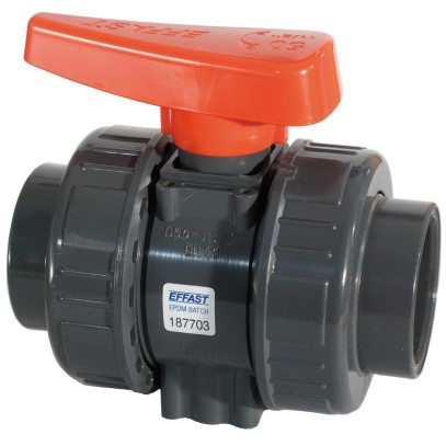  Кран шаровый промышленный ПВХ Effast BDRBK1D0200 серии 