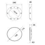 Лицевая рамка для Hayward LED ColorLogic FLAT, light grey