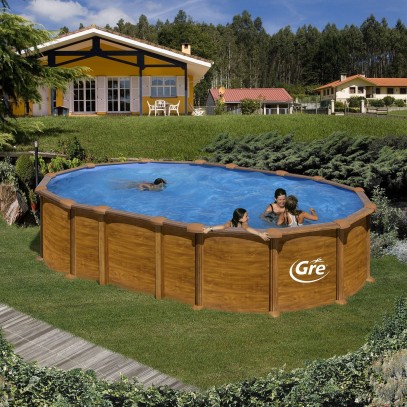 Сборный бассейн GRE Dream Pool PROV6188WO (610х375х132) с облицовкой «под дерево»