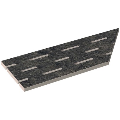 Переливная решетка Italon Рум Блэк, 200х600 мм (правая) копия