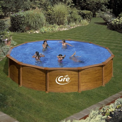 Сборный бассейн GRE Dream Pool PR558WO (550x132) с облицовкой «под дерево»