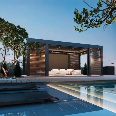 Пергола Aquaviva Элит Отдельностоящая (ламели с электроприводом) 3.6X6.57м RAL 7015 Пергола Aquaviva Элит Отдельностоящая (ламели с электроприводом) 3.6X6.57м RAL 7015