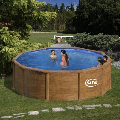 Сборный бассейн GRE Dream Pool PR458WO (460x132) с облицовкой «под дерево»