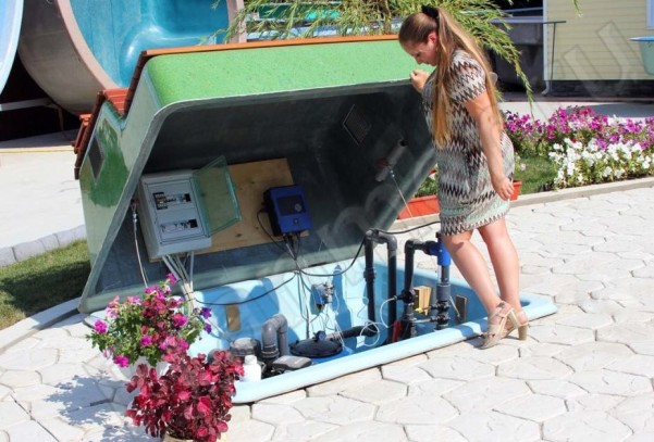 Приямок с крышкой «Диван модуль» композитный 1,96x1,66x1,4м.