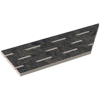 Переливная решетка Italon Рум Блэк, 200х600 мм (правая)