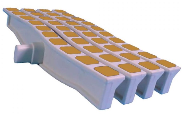 Решетка переливная цветная волна Anti Slip 250 х 26.5 мм желтый DE2725W Emaux