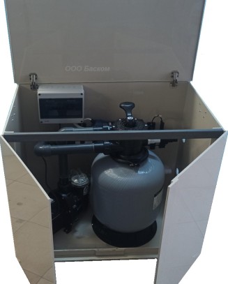 Ящик с оборудованием для бассейна до 30 м.куб. с подогревом от электричества