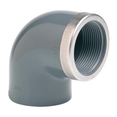 Угол 90° c металлическим кольцом EFFAST d20x1/2" (RGRGOR020B) Угол 90° c металлическим кольцом EFFAST d20x1/2
