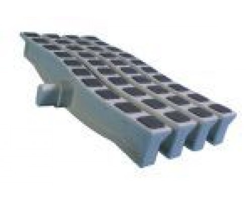 Решетка переливная цветная волна Anti Slip 250 х 26.5 мм серый DE2725W Emaux