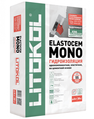 Гидроизоляция ELASTOCEM MONO однокомпонентная, эластичная 20кг У1