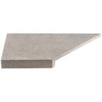 Угловой элемент бортовой плитки Aquaviva Montagna Gray Г-образный, 595x345x50(20) левая/45°