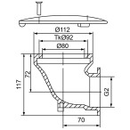  Донный слив Fitstar 2015020 ВР 2", боковое подключение, 168мм 