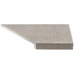 Угловой элемент бортовой плитки Aquaviva Montagna Gray Г-образный, 595x345x50(20) правая/45°