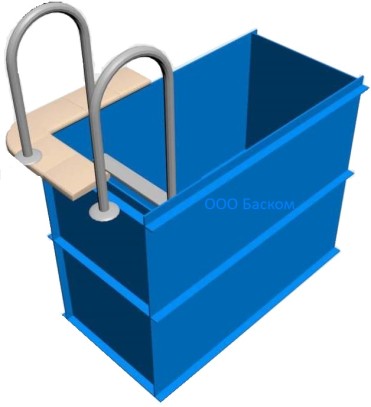 Купель 1,5х0,8х1м Милли1 из полипропилена (чаша)