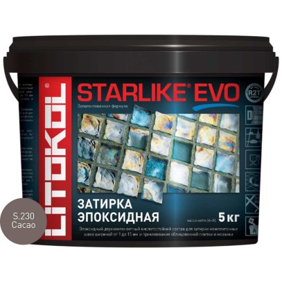  Затирочная смесь Litokol STARLIKE EVO Cacao S.230, 5 кг 