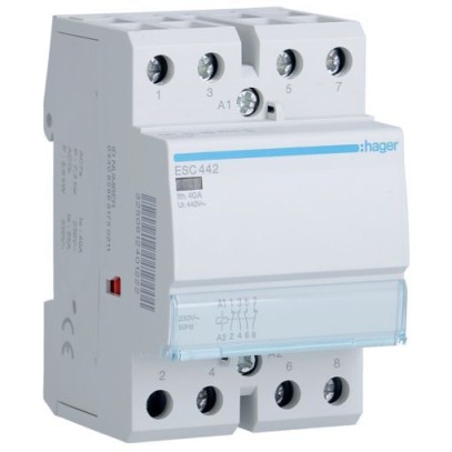Контактор Hager ESC442 230 В/40 A, 2 НЗ + 2 НО