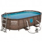 Каркасный бассейн Bestway Ротанг 56714 (427х250х100 см) с картриджным фильтром, лестницей и защитным тентом