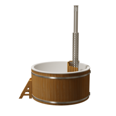 Купель круглая PolarSpa Премиум KFP220ТР Термососна, внутренняя дровяная печь