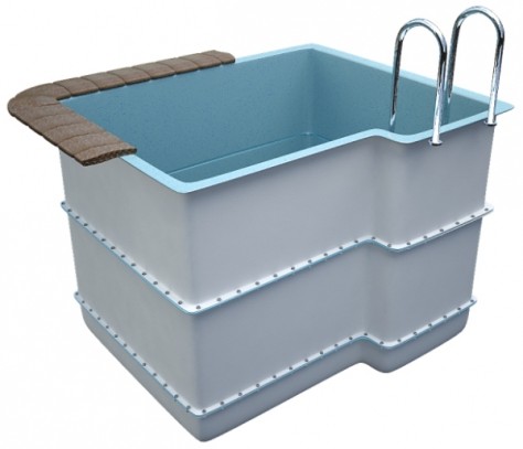 Купель 2,28х1,88х1,7м. Рисер разборная, композитная