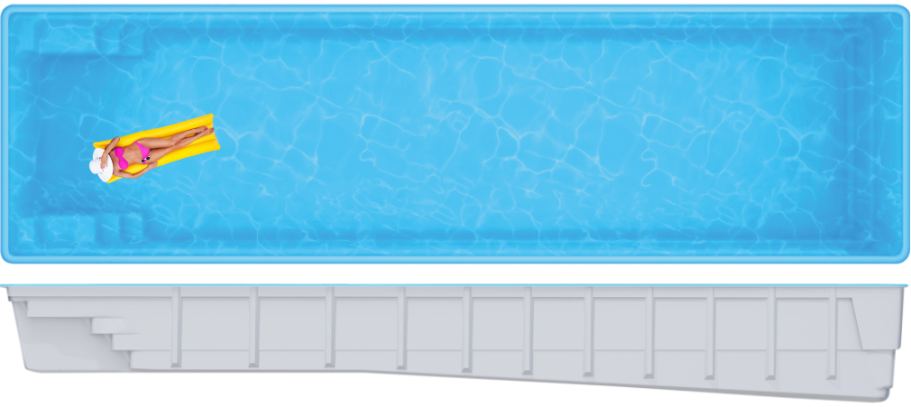 Бассейн 14,1х4,04х1,4-1,85м. Порто композитный (чаша)