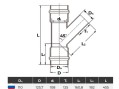  Тройник 45° ПВХ Aquaviva раструбный 160 мм 