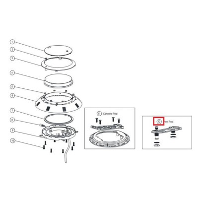  Крепление для прожекторов Aquaviva LED/UL-P100 под лайнер 