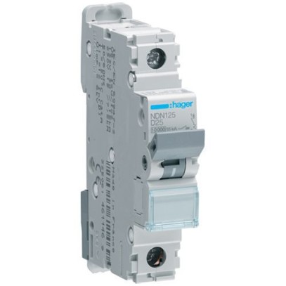 Автоматический выключатель Hager NDN125 1-полюсный, In=25 А “D”