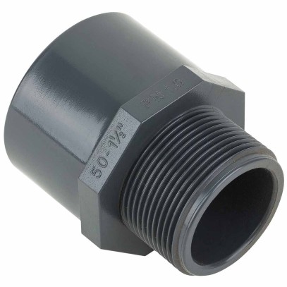 Муфта ПВХ Kripsol редукционная с наружной резьбой TRM30 63.C, диаметр 63-75 мм. х 2