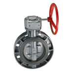  Дисковый межфланцевый затвор ПВХ Era с редуктором, d110 мм 