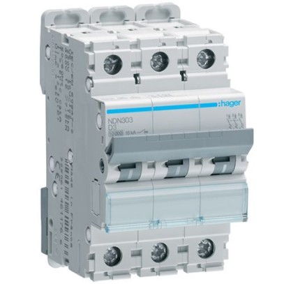Автоматический выключатель Hager NDN303 3-полюсный, In=3 А “D”