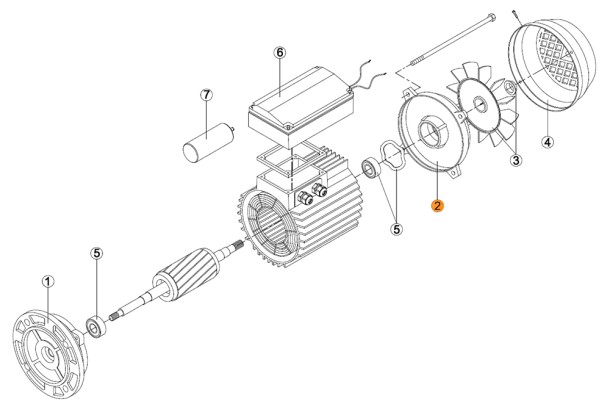 Крышка задняя эл.двигателя насоса KA/KAP-550 (МЕС -100) Kripsol (7305.A)/RBM1020.52R/PMOT0002.05R