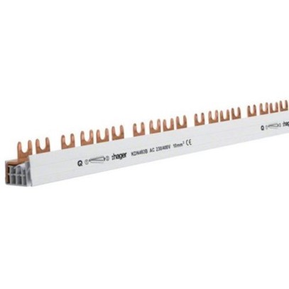 Шина вилочная Hager KDN463B 4-полюсная, на 57 модулей, 10 мм2