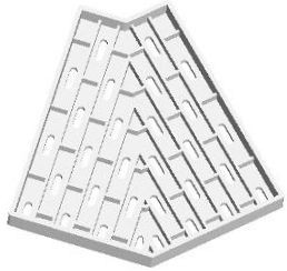 Угол 45гр. для переливной решетки Emaux (300мм Н30) Угол 45гр. для переливной решетки Emaux (300мм Н30)