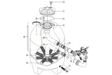 Коллектор верхний с диффузором для фильтра Balear BL 760 (н.о.) Kripsol (RRFI0007.00R+RRFI0015.03R)