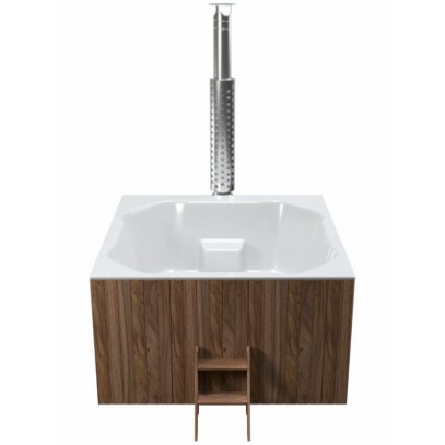 Купель PolarSpa QUATTRO HOT (200х200см) термососна, интегрированная дровяная печь