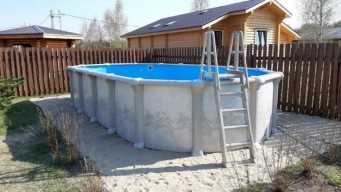 Сборный бассейн Гибралтар 10х5,5х1,35м. с песочным фильтром