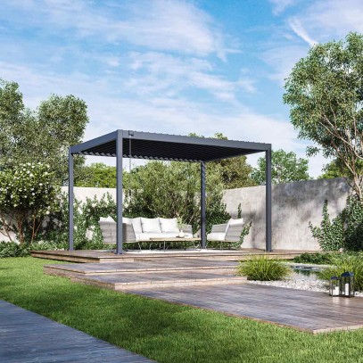  Пергола биоклиматическая Aquaviva Интро Отдельностоящая- 4X3 (Антрацит) 