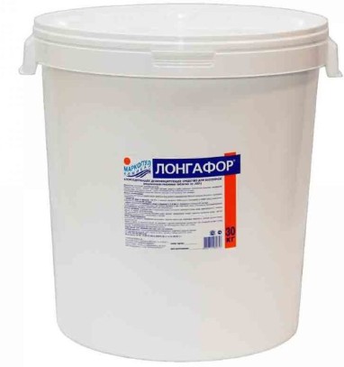 ЛОНГАФОР медленно растворимые таблетки хлора по 200г., 30кг. ЛОНГАФОР медленно растворимые таблетки хлора по 200г., 30кг.