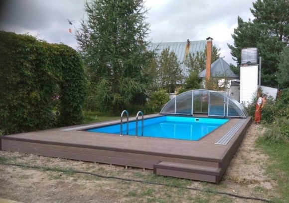 Бассейн из полипропилена 8х3,8х1,35м. и павильон