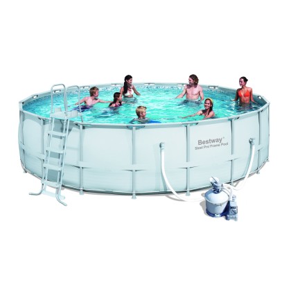 Каркасный круглый бассейн Bestway 56464/56280 (549х132) с песочным фильтром Каркасный круглый бассейн Bestway 56464/56280 (549х132) с песочным фильтром