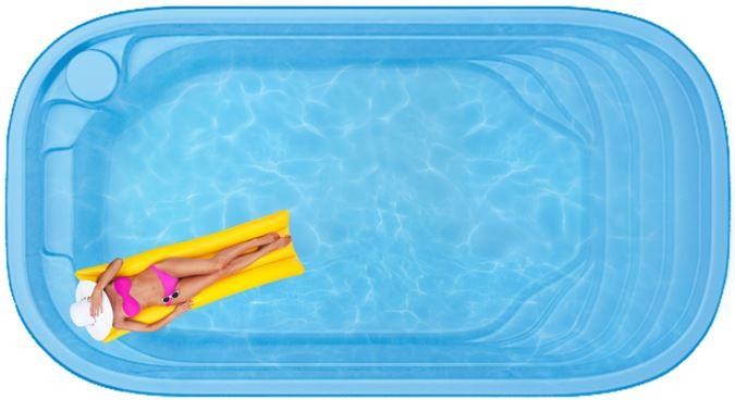 Бассейн  6,5х3,5х1,5м. Довиль композитный (чаша)